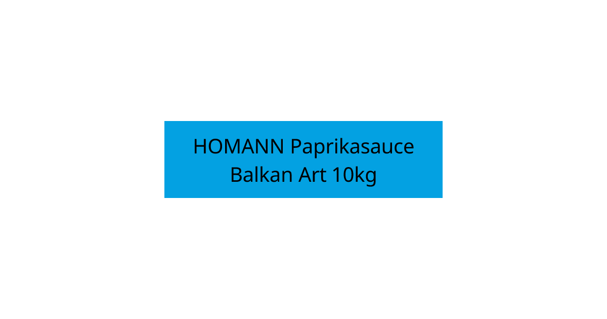 HOMANN Paprikasauce Balkan Art 10kg KRAUSS Marketplace